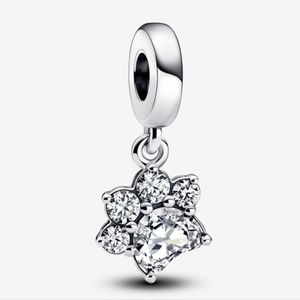 Pandora Sparkling Pet Paw Print Dangle Charm 792247c01Sterling silver NWT
